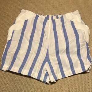 Sail to Sable Blue and White Striped Women's Shorts